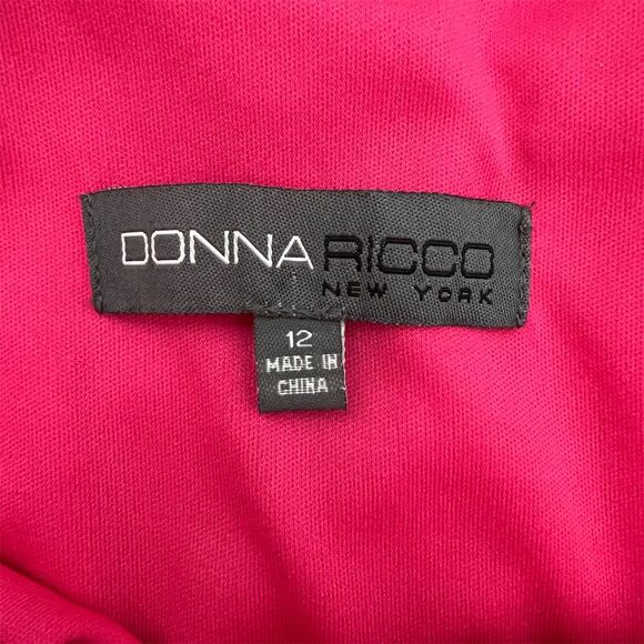 Donna Ricco NY Women's Pink Satin Knee Length Dress Size 12 - Picture 6 of 8